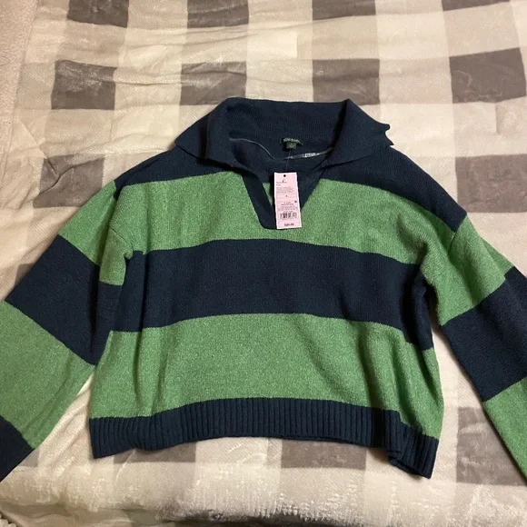 unworn Target Wild Fable striped collar sweater